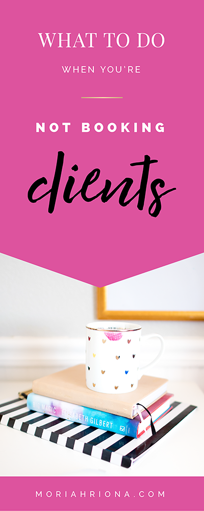 Not booking as many clients as you'd like? Not booking at all?? Let's fix that asap — click through to learn what you need to do to book your ideal client for your wedding photography or creative business. Branding and marketing strategy and tips for women in business. #marketing #marketingstrategy #marketingtips #branding #idealclient #weddingphotographer #weddingpro #photobiz #biztips