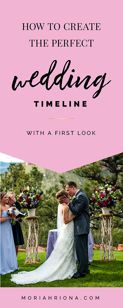 How to plan the perfect wedding day timeline for your photography clients. Grab this free sample timeline with first look. Photography business education, marketing and branding tips for wedding photographers. #firstlook #branding #weddingphotographer #marketing #phototips #photobiz #photographer