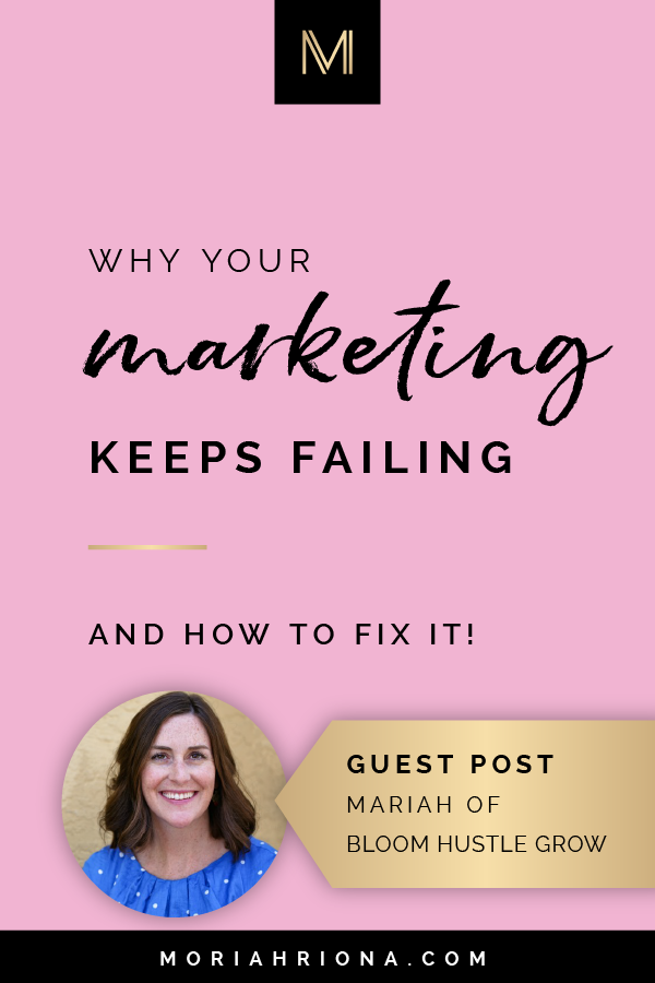 Marketing Strategy: The Big Mistake You're Making (And How To Fix It!) | Wondering why your small business marketing ideas aren't working? This post if for you! Click through to learn: marketing plans, social media marketing, and tips for creatives from Mariah of Bloom Hustle Grow! #marketing #strategy #branding #business