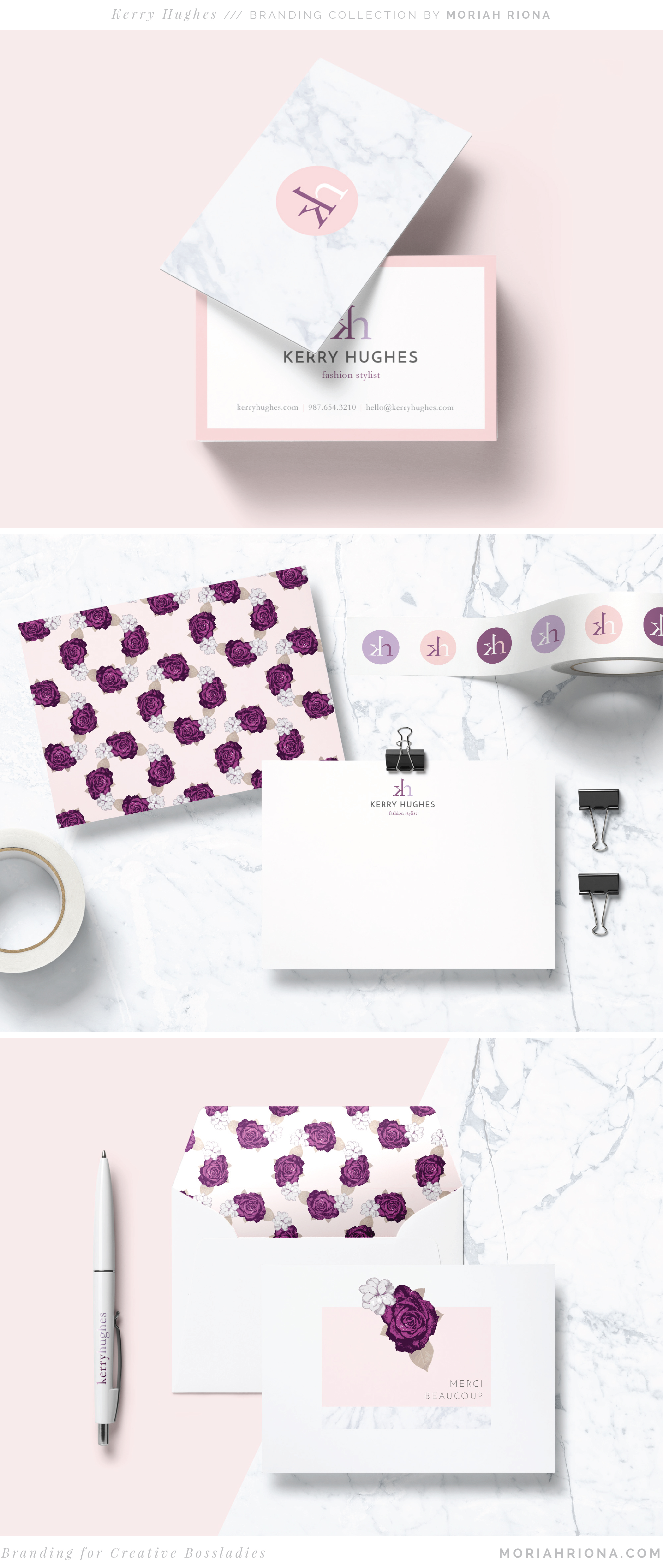 Branded stationery design for a fashion stylist by Moriah Riona