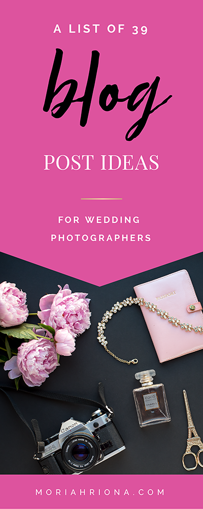 Don't worry about not having anything to blog about anymore! CLICK through for a list of blog post ideas specifically for wedding photographers! Blogging, branding, marketing for photographers and creative entrepreneurs. #entrepreneur #blogging #blogtips #marketing #branding #photographer #photobiz #smallbiz