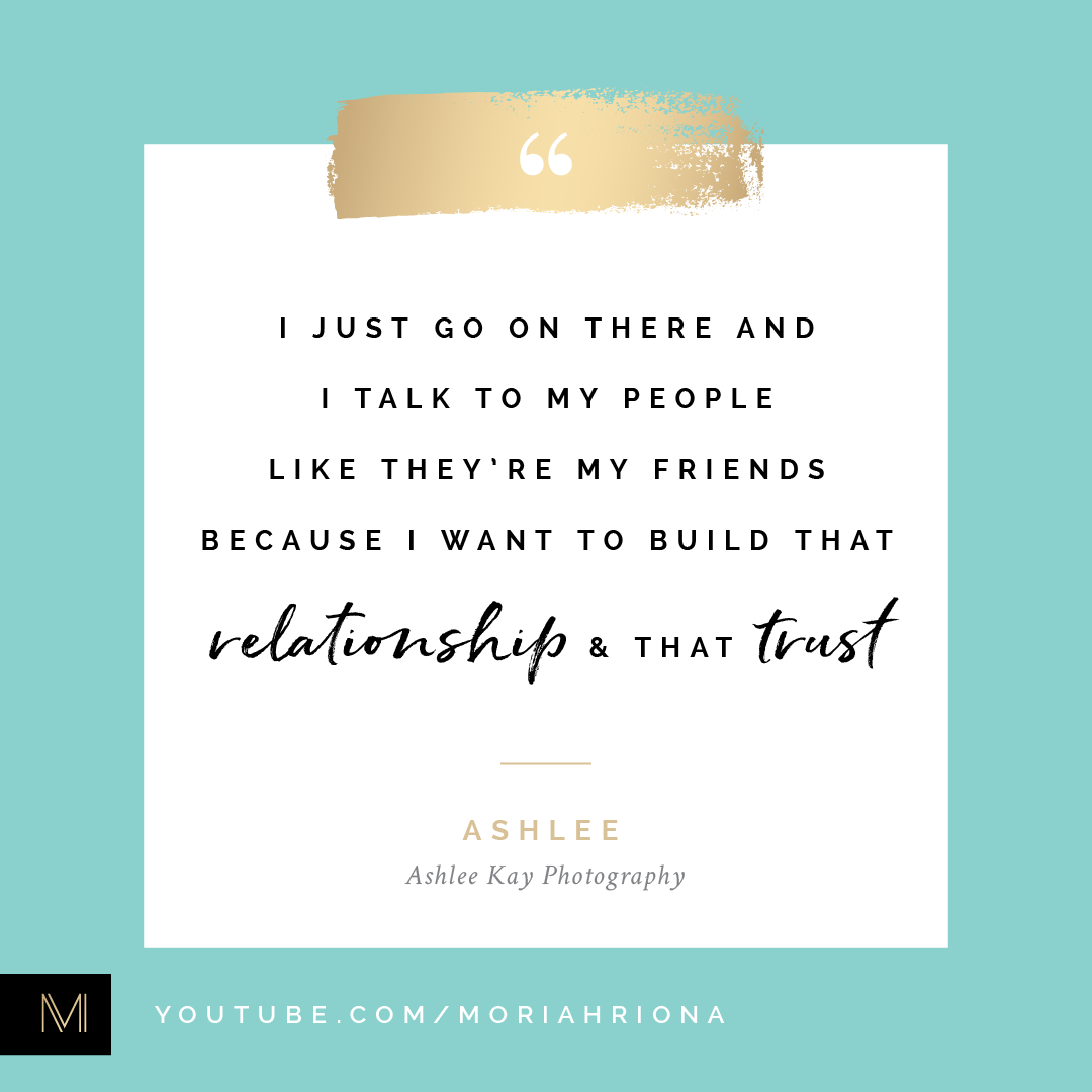 Quote from Ashlee Kay Photography about Instagram strategy